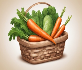 Which basket has fewer carrots?