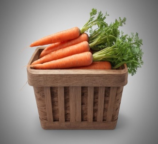 Which basket has fewer carrots?